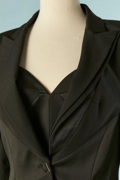 Black wool jacket and bustier ensemble THIERRY MUGLER COUTURE