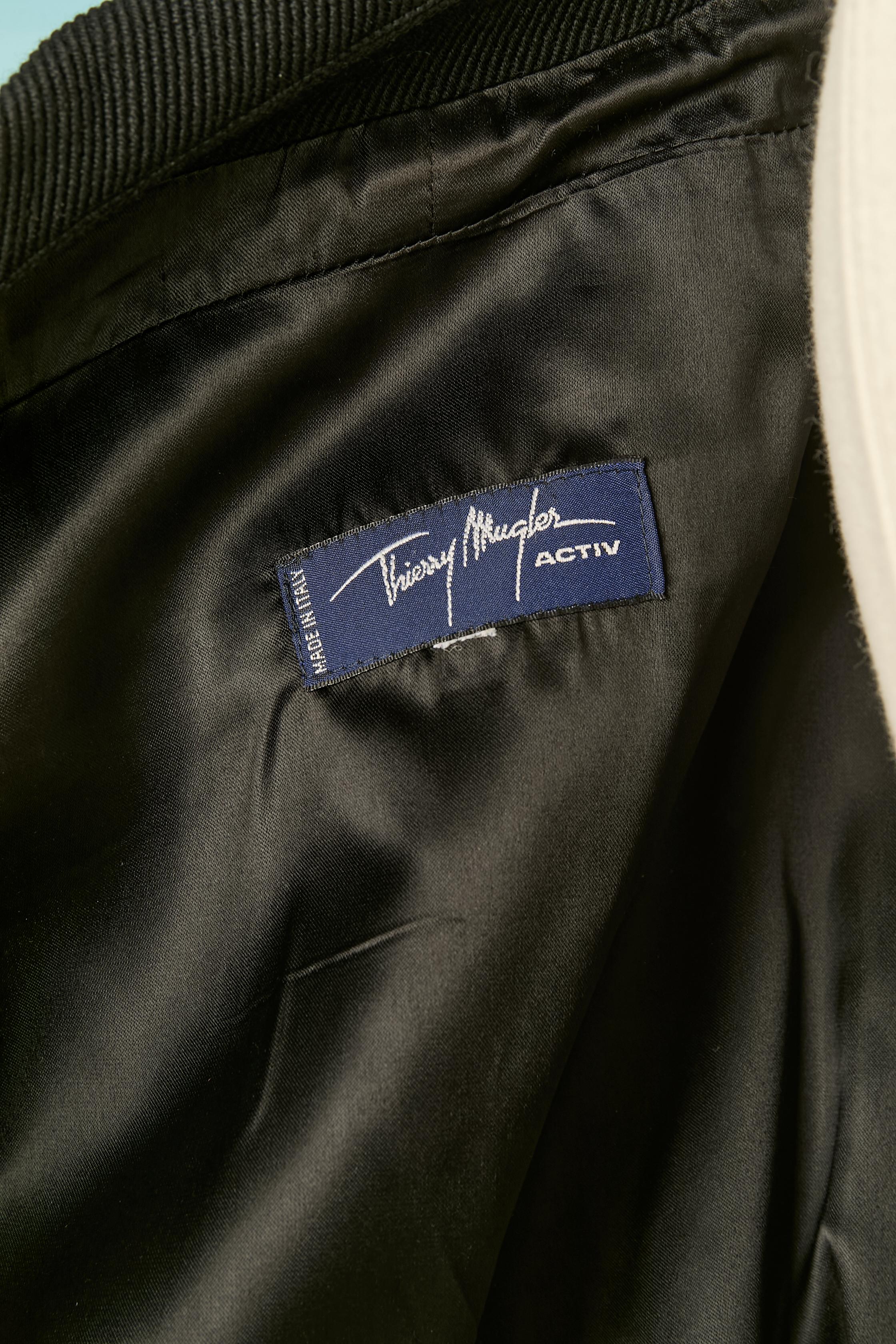 Black wool jacket THIERRY MUGLER ACTIV For Sale at 1stDibs