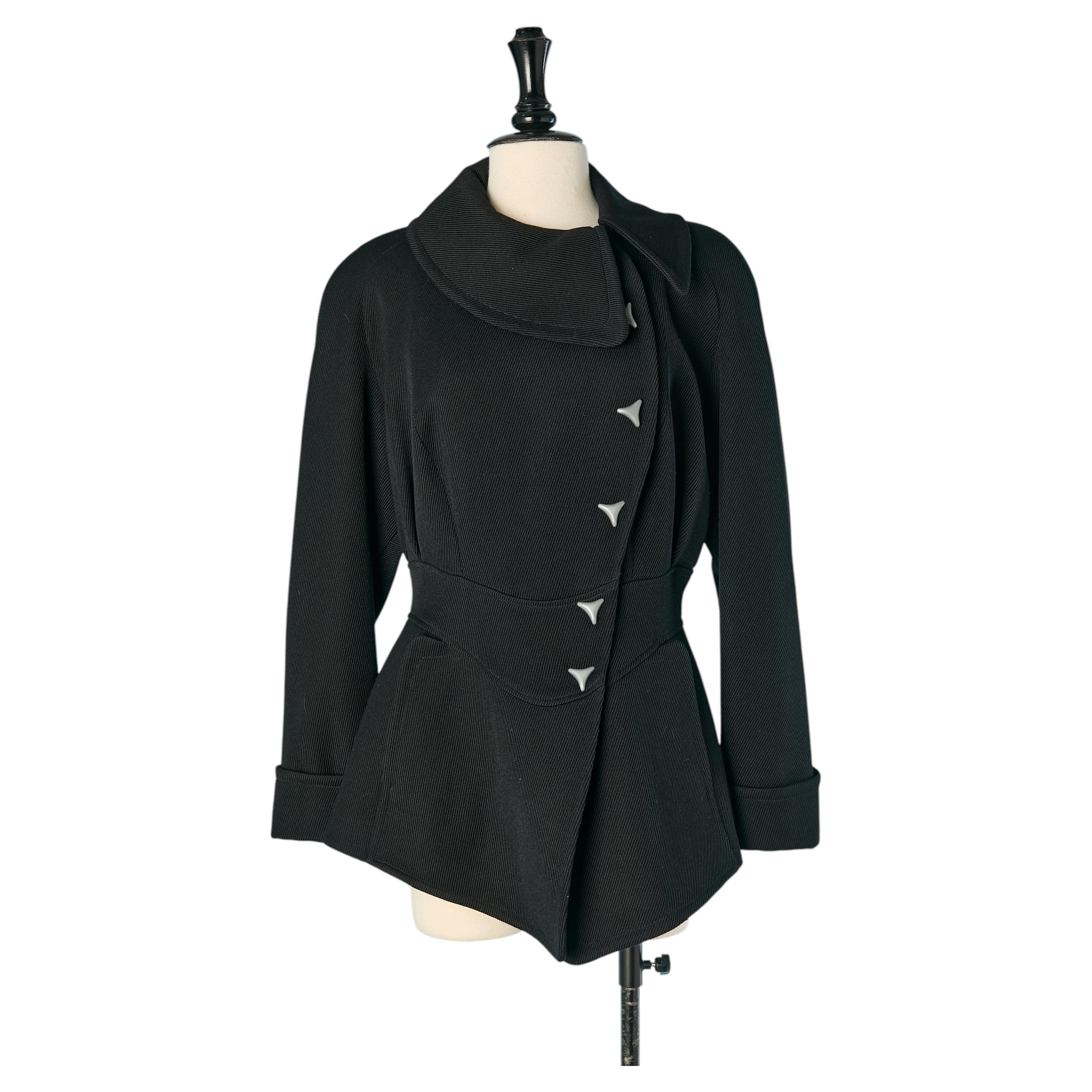 Black wool jacket THIERRY MUGLER ACTIV For Sale at 1stDibs
