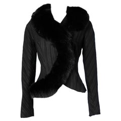 Black wool jacket with black fox collar Christian Dior Boutique