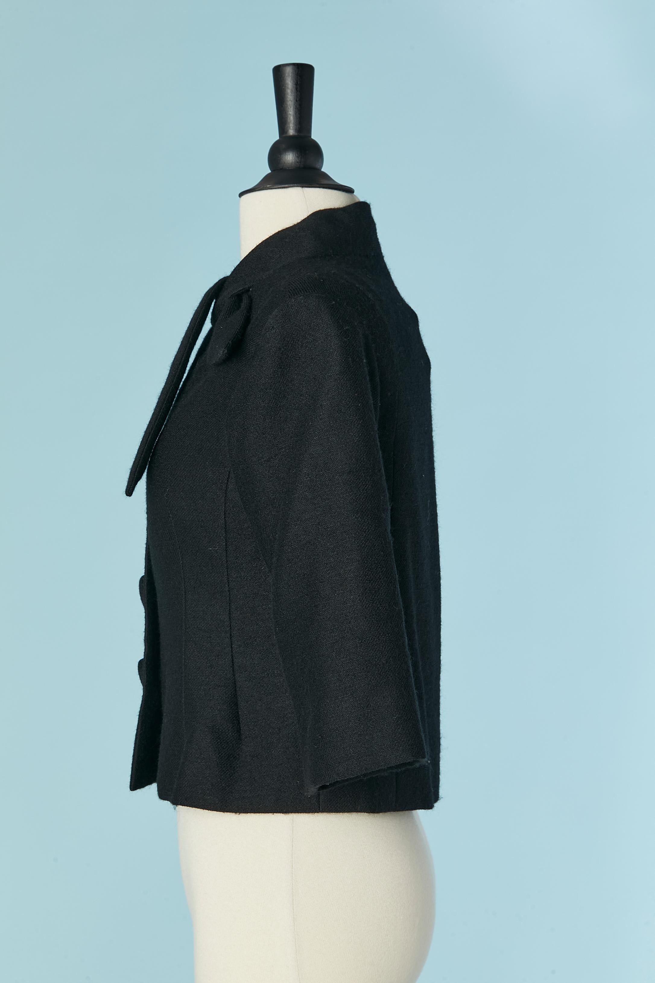 Chaqueta de lana negra con pajarita PIERRE CARDIN 