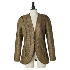 Black wool jacket with gold coated and beetle button CHANEL Pre-fall 2019 New
