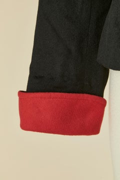 Black wool jacket with red collar and cuffs LANVIN