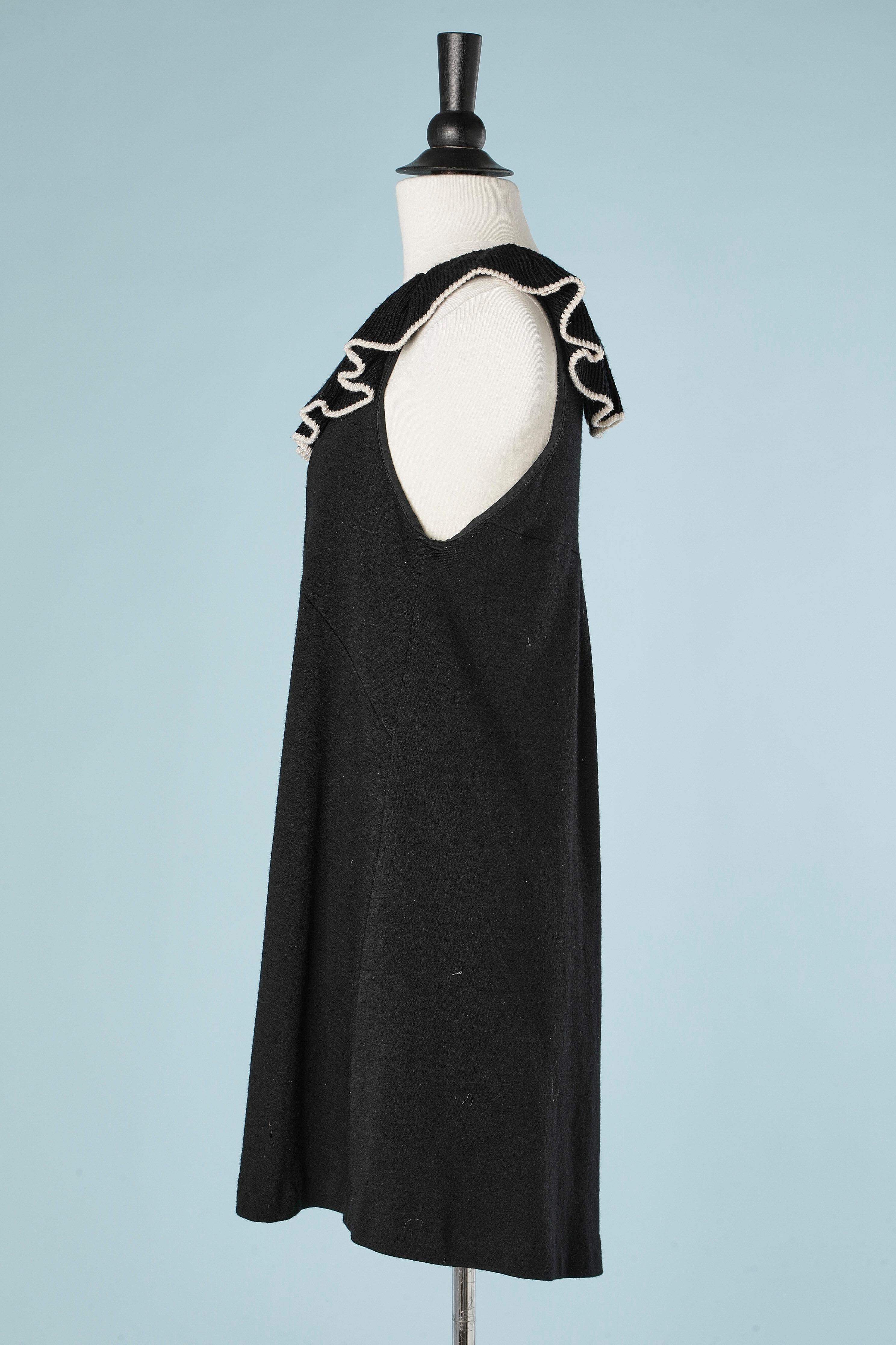 Abito Babydoll senza maniche in jersey di lana nero Sonia by Sonia Rykiel In condizioni ottime in vendita a Saint-Ouen-Sur-Seine, FR