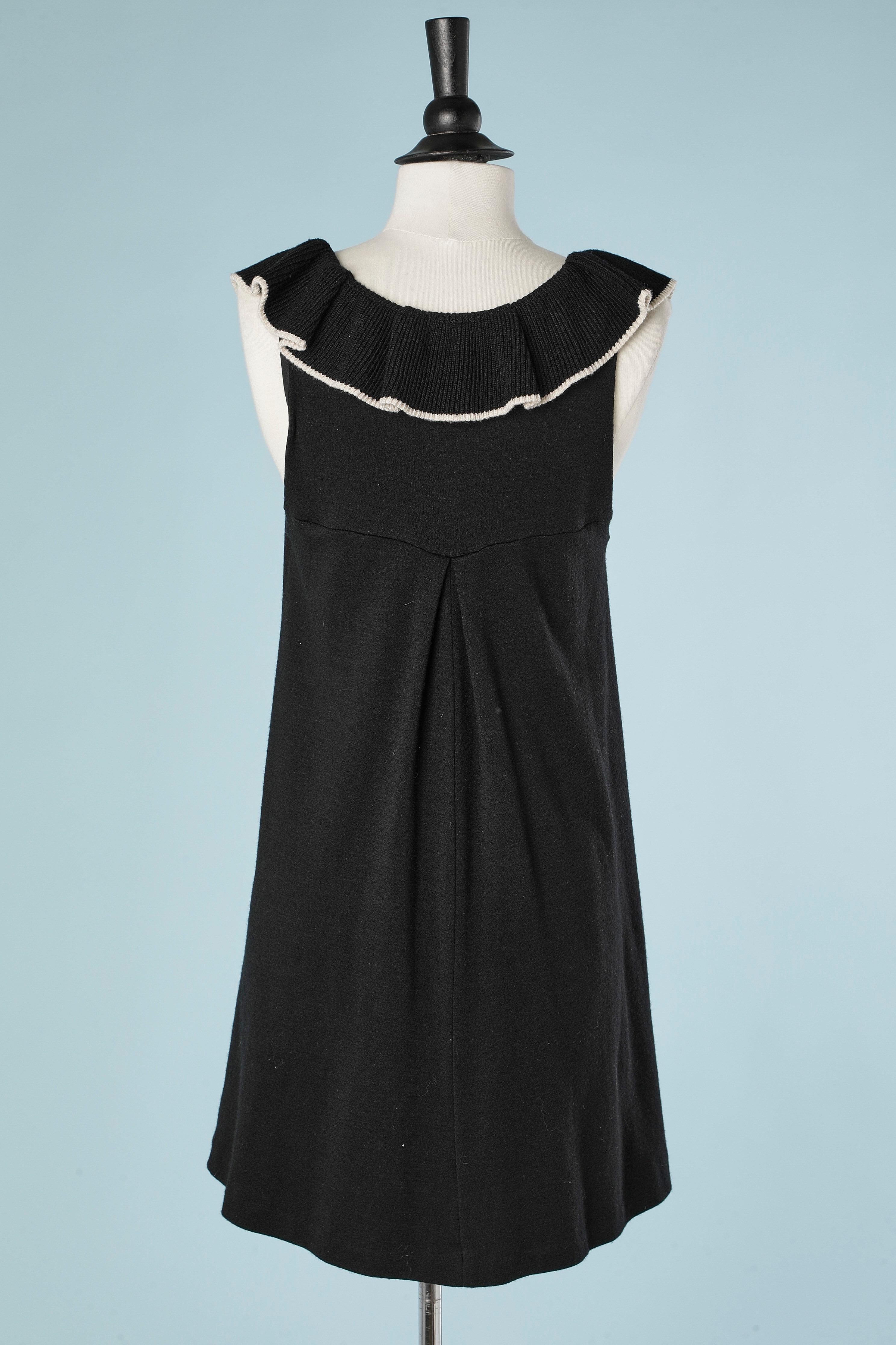 Donna Abito Babydoll senza maniche in jersey di lana nero Sonia by Sonia Rykiel in vendita