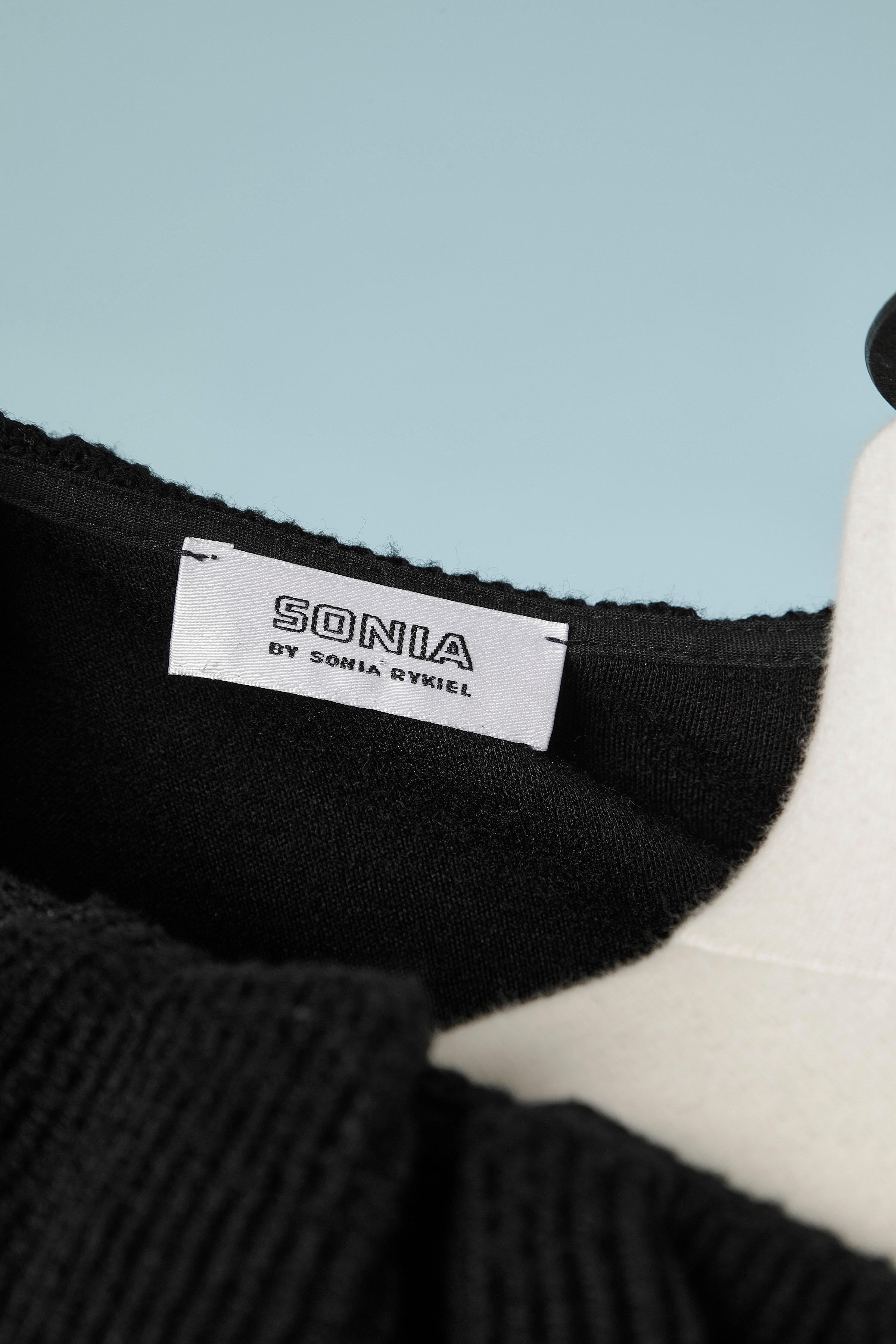Abito Babydoll senza maniche in jersey di lana nero Sonia by Sonia Rykiel in vendita 1