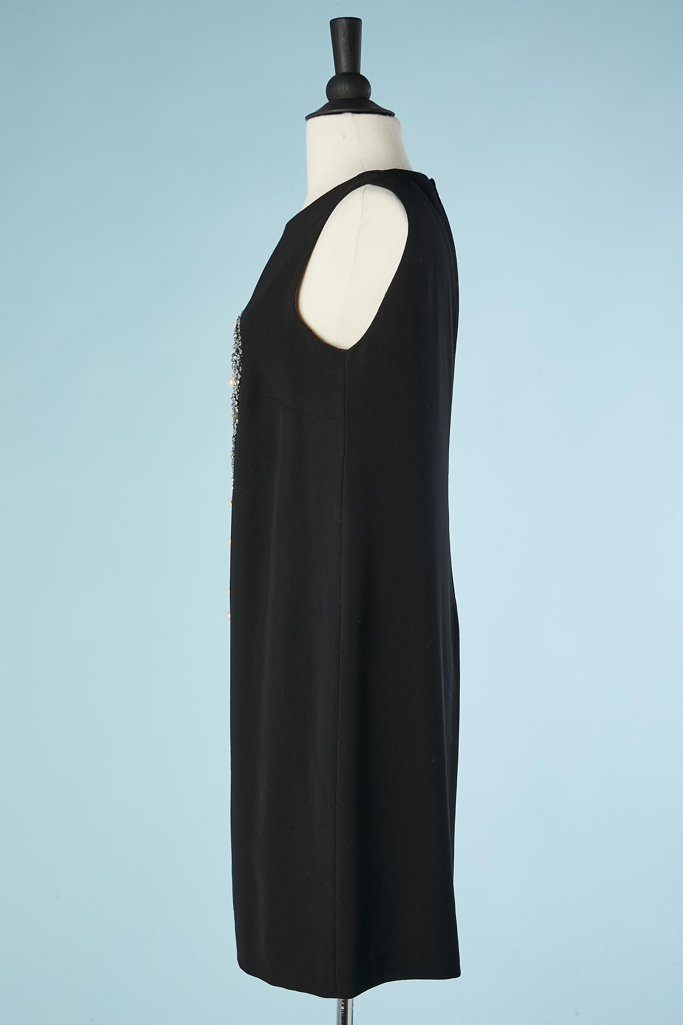 Robe de cocktail en jersey de laine noir avec broderies Moschino Cheap and Chic  Pour femmes en vente