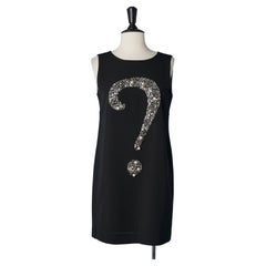 Black wool jersey cocktail dress with embroideries Moschino Cheap and Chic 