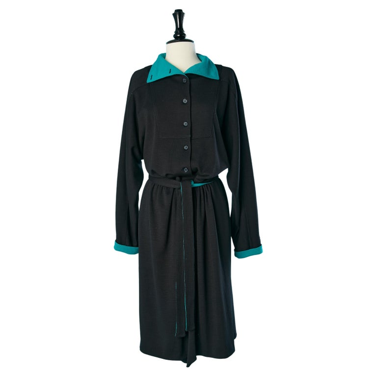 slim fit dress slacks Black High Neck Floral Embroidered Jersey Gown
