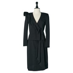 Black wool jersey skirt-suit with ruffle Sonia Rykiel chez Bloomingdale's