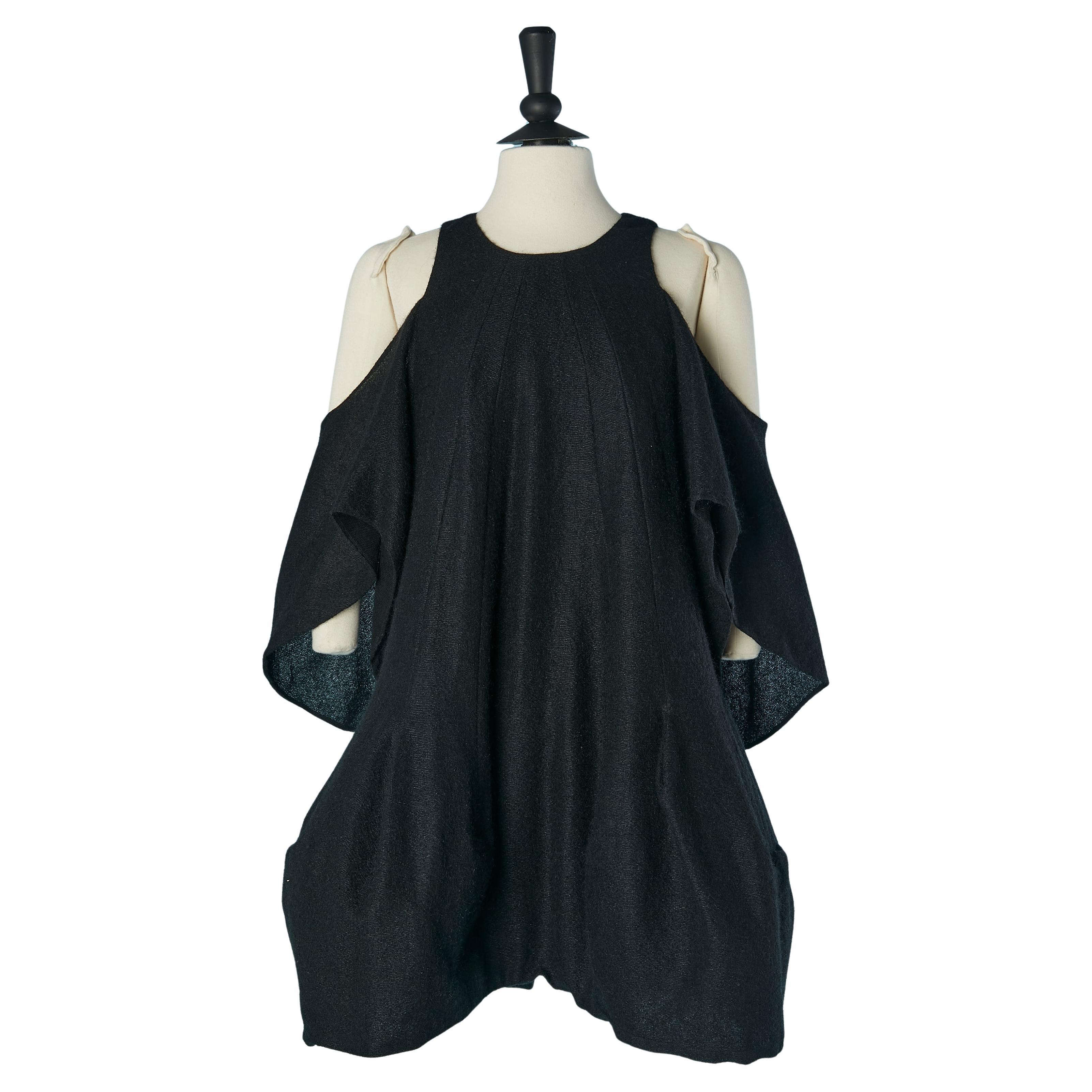 Abito in maglia di lana nera SONIA RYKIEL Nuovo con etichetta in vendita