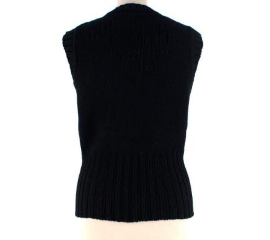 Black Wool Knitted Vest In Excellent Condition For Sale In London, GB