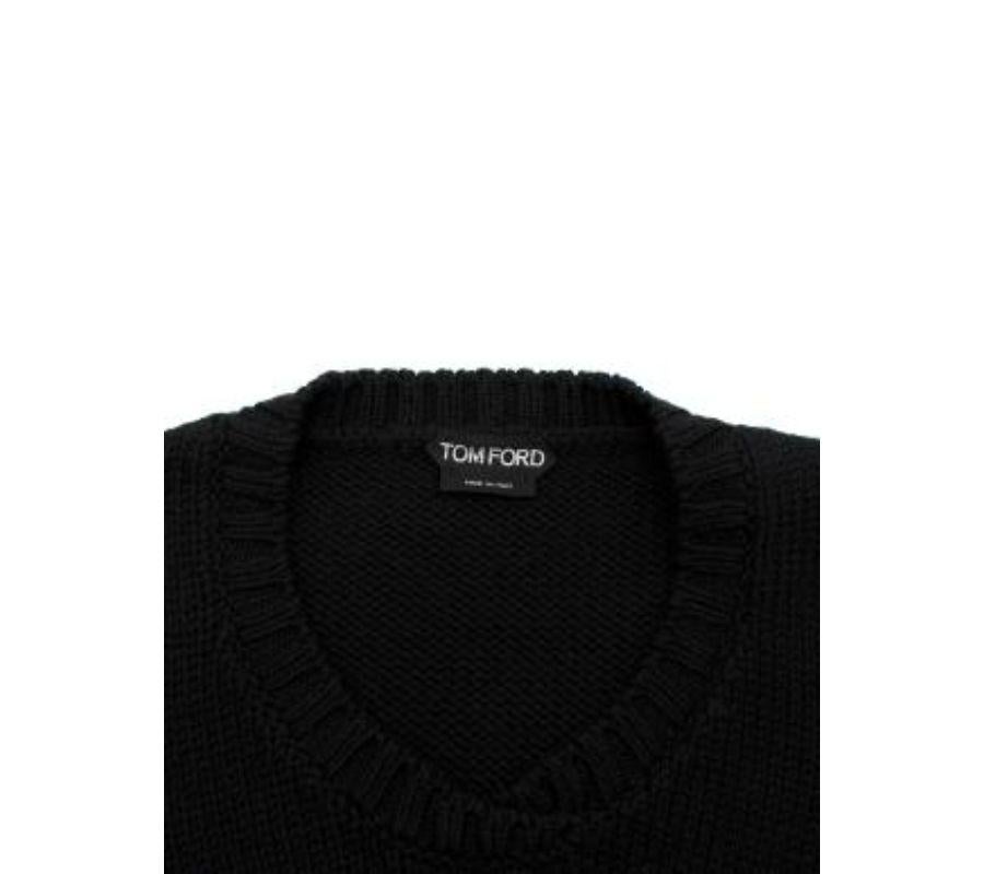 Women's or Men's Black Wool Knitted Vest For Sale