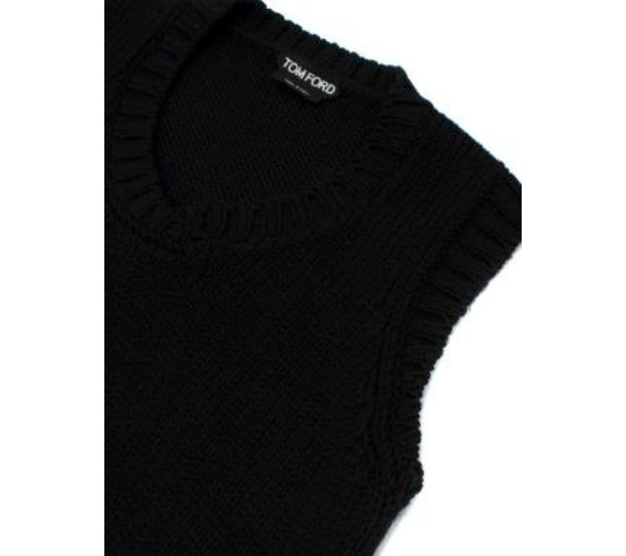 Black Wool Knitted Vest For Sale 1