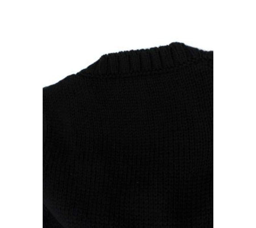 Black Wool Knitted Vest For Sale 2