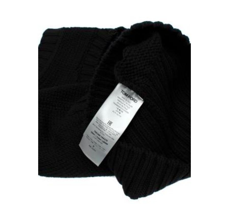 Black Wool Knitted Vest For Sale 4