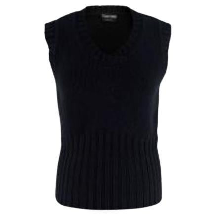 Black Wool Knitted Vest For Sale