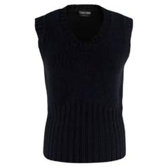 Black Wool Knitted Vest