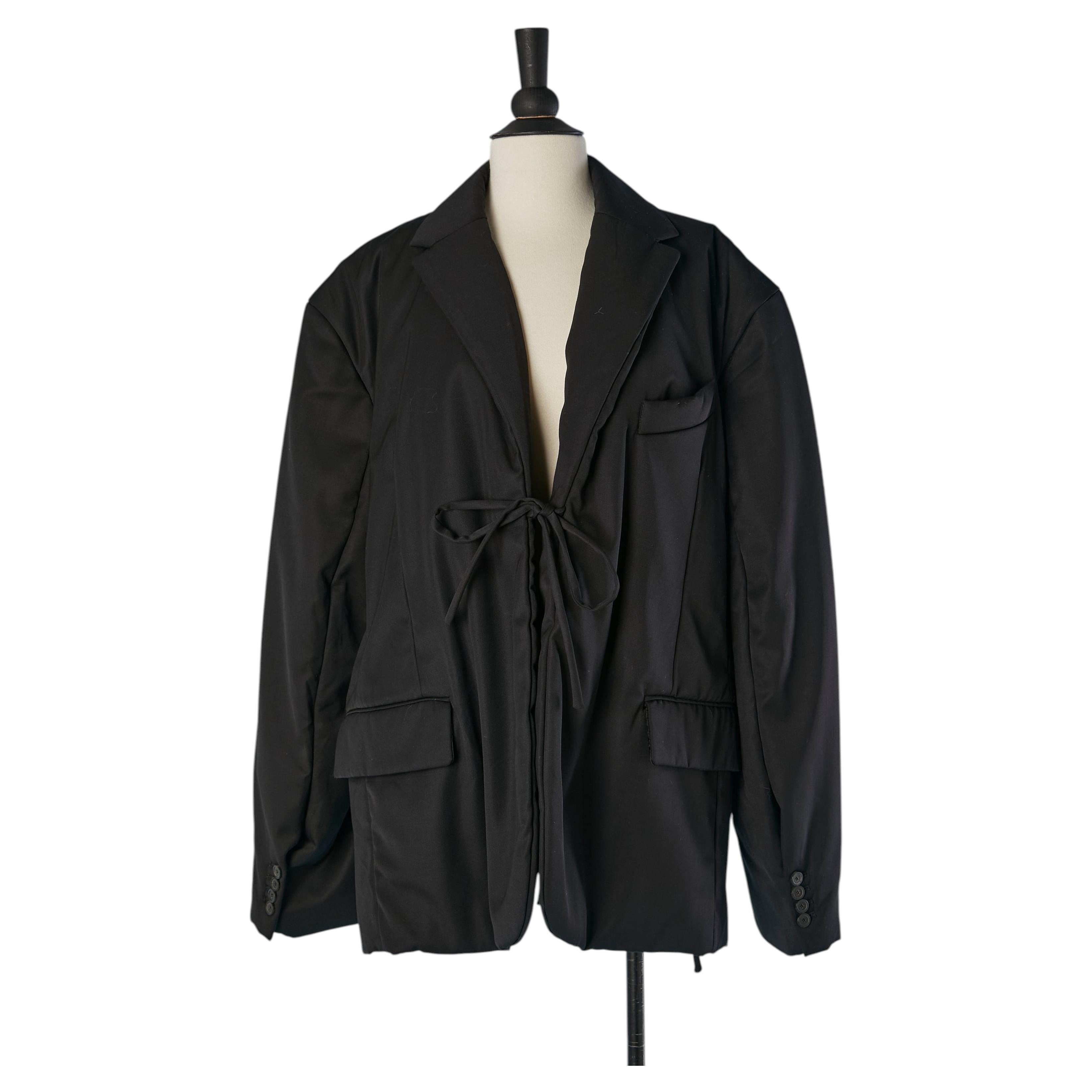 Black wool lightly padded oversize jacket BALENCIAGA Unifit