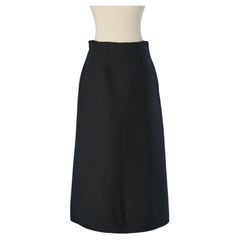 Black wool long flare skirt CHRISTIAN DIOR