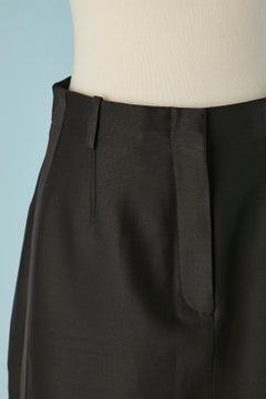 Black wool long Tuxedo skirt CHRISTIAN DIOR