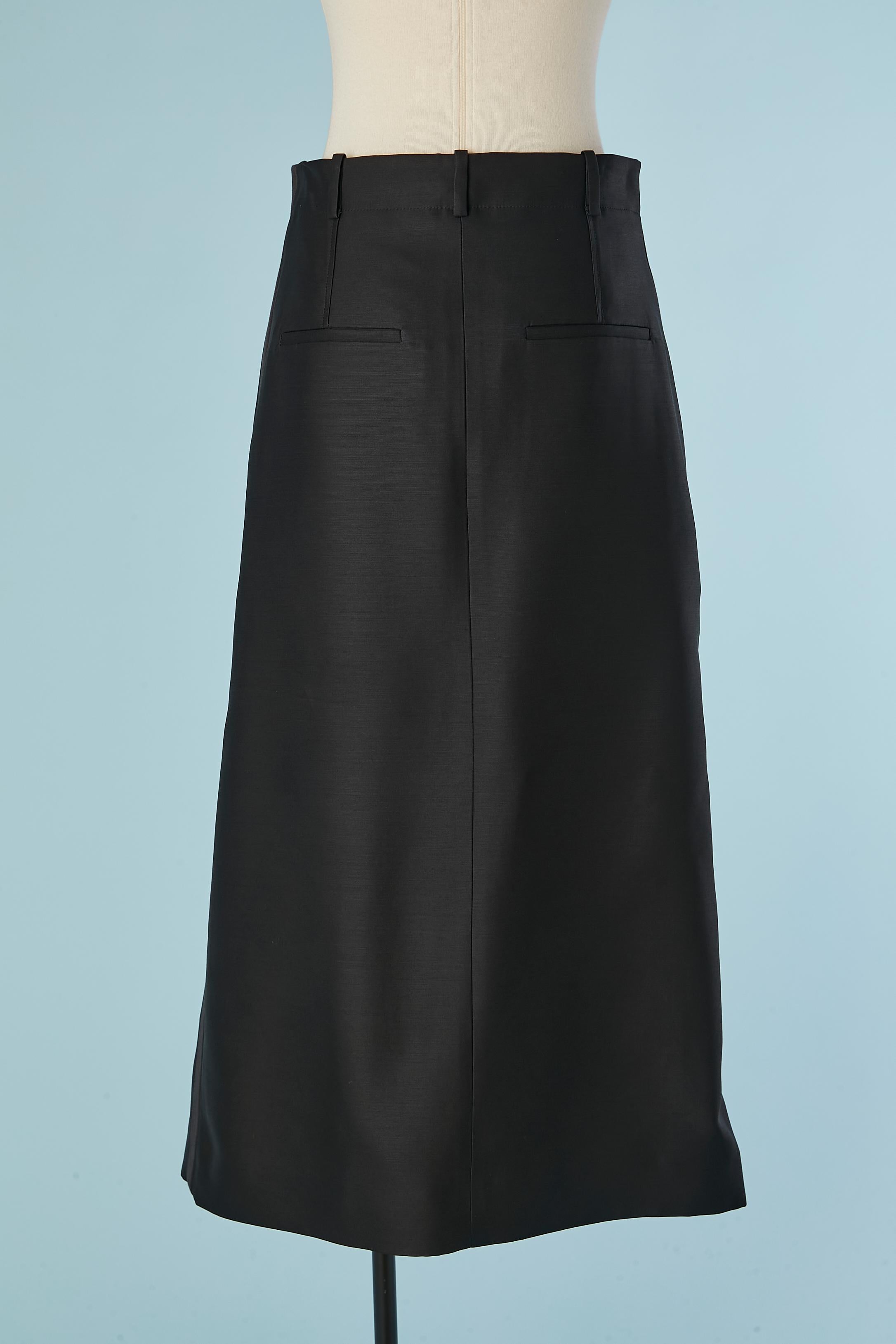 Falda esmoquin larga de lana negra CHRISTIAN DIOR en Nuevo estado para la venta en Saint-Ouen-Sur-Seine, FR