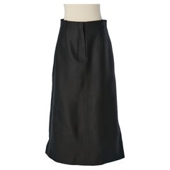 Black wool long Tuxedo skirt CHRISTIAN DIOR