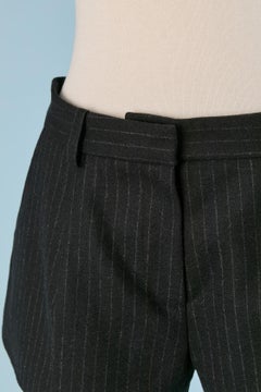 Schwarze Minishorts aus Wolle mit Nadelstreifenmuster ALEXANDRE VAUTHIER