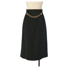 Gonna a tubino in lana nera CELINE