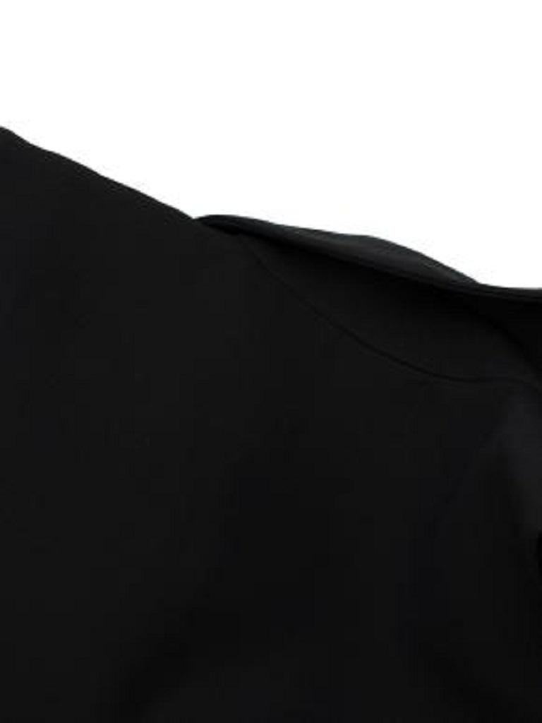 Black Wool-Silk Crepe Embellished Collar Shirt Dress For Sale 2