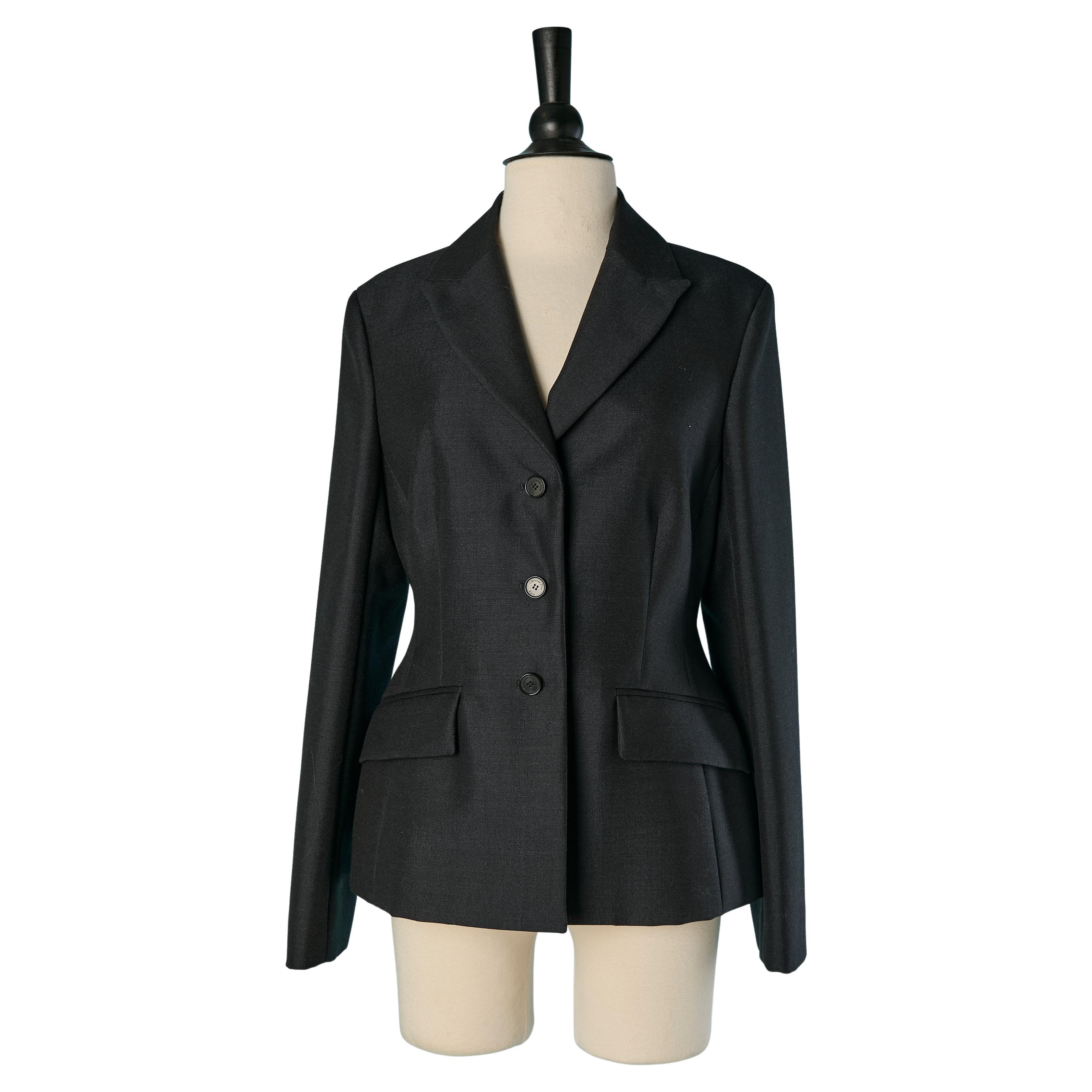 Black wool single breasted BAR jacket CHRISTIAN DIOR