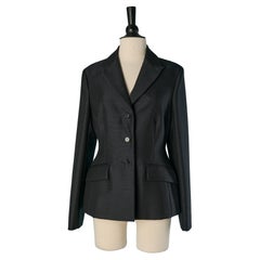Black wool single breasted BAR jacket CHRISTIAN DIOR