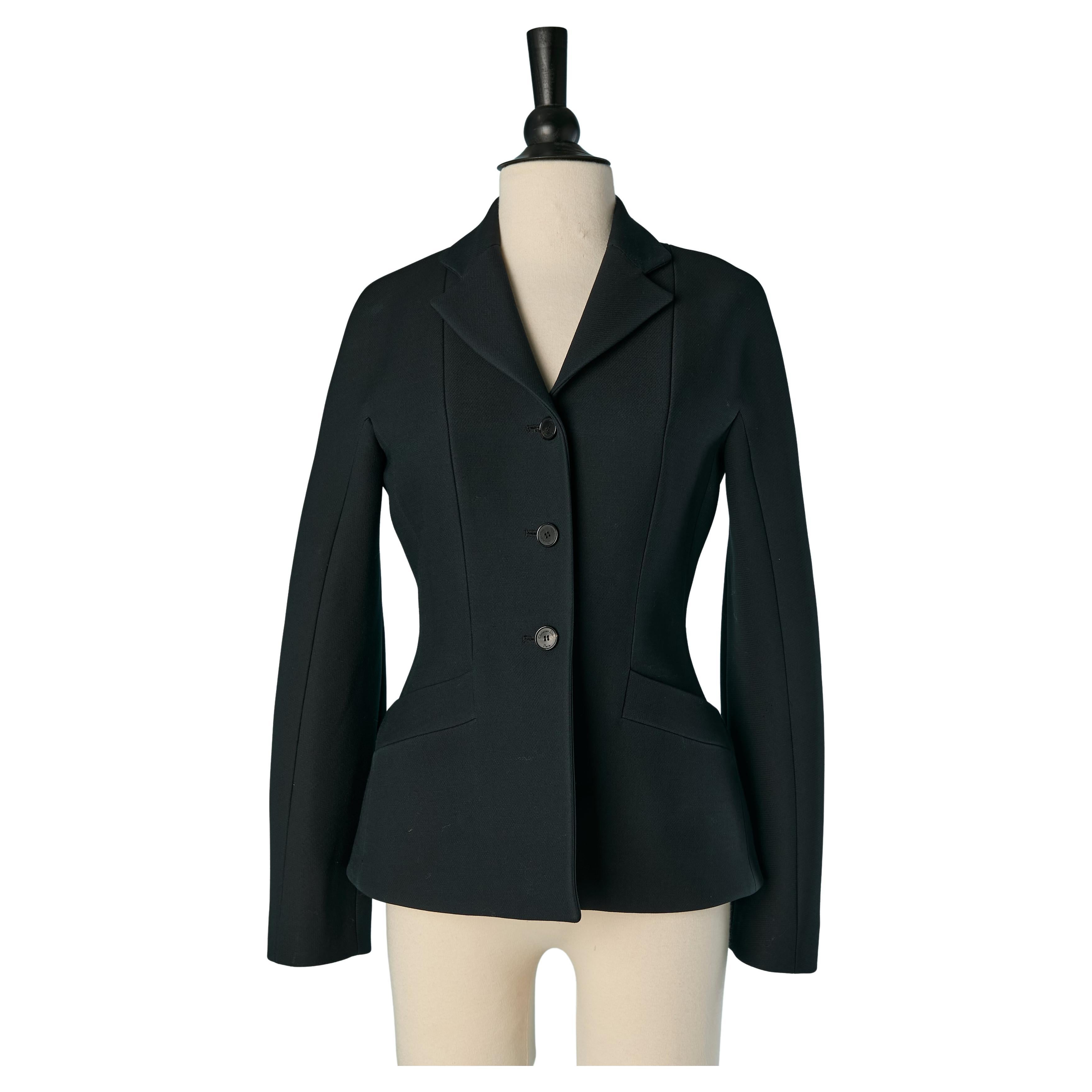 Black wool single breasted BAR jacket CHRISTIAN DIOR