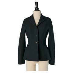 Black wool single breasted BAR jacket CHRISTIAN DIOR