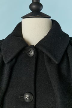 Black wool single breasted jacket with double cape M MISSONI