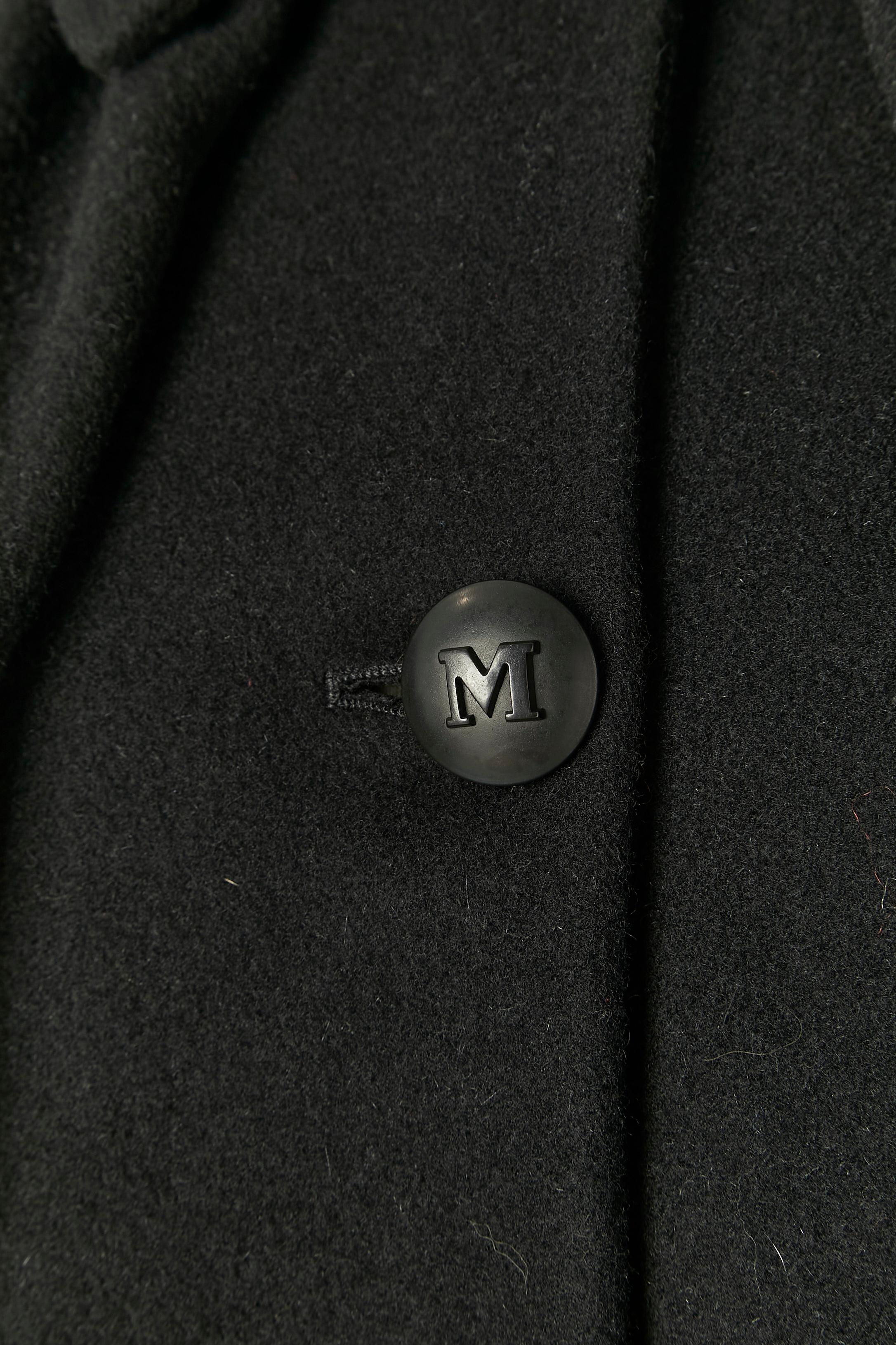 Einreihige Jacke aus schwarzer Wolle mit Doppelumhang M MISSONI (Schwarz) im Angebot