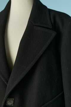 Black wool single breasted pea coat CHANEL Les Métiers d'Art Paris-Bizance 2011