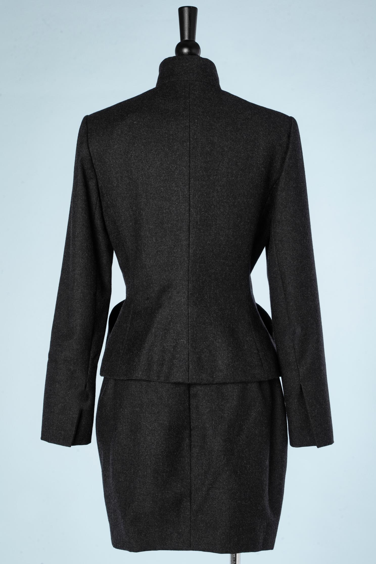 Black wool  skirt suit Christian Dior Boutique  1