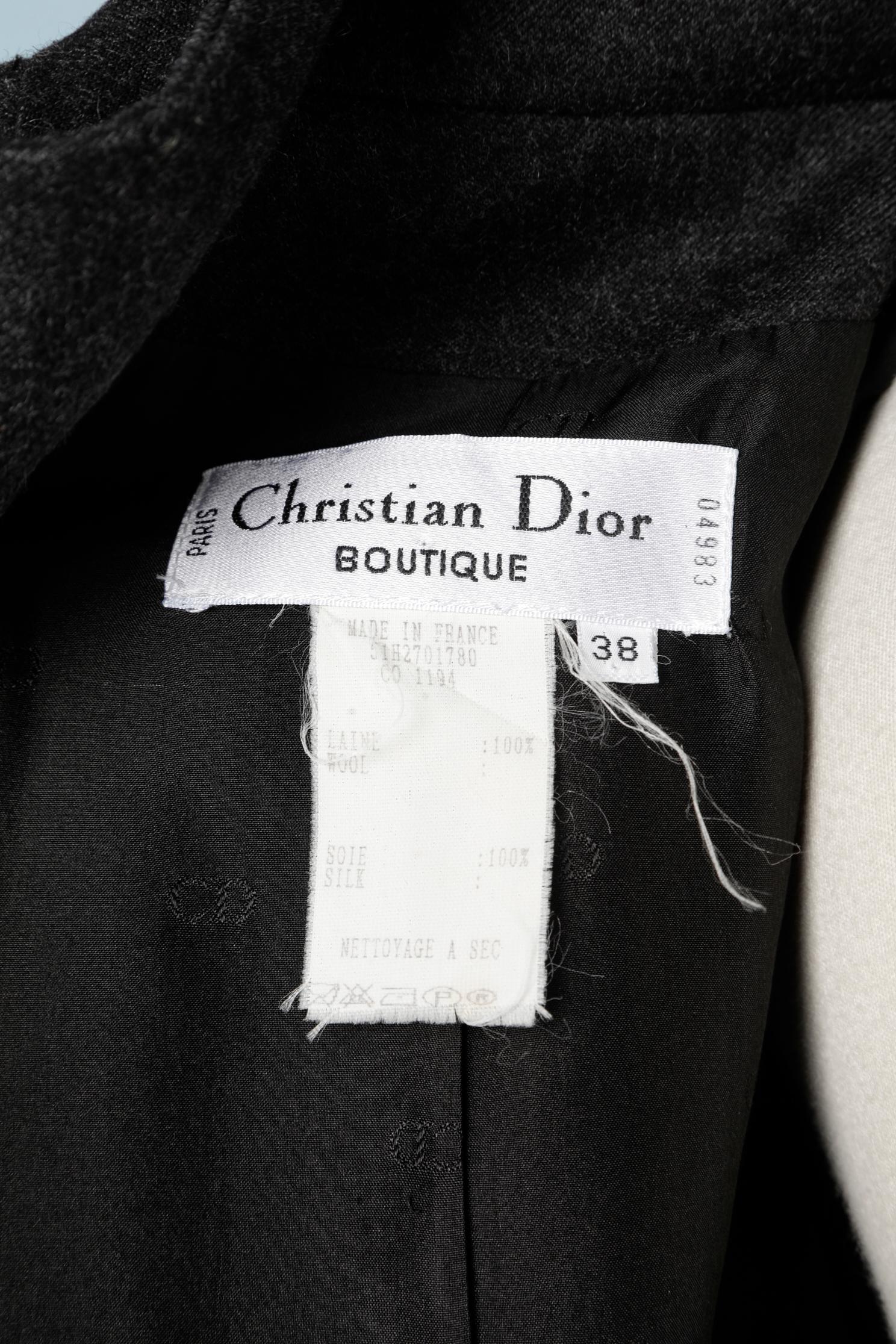 Black wool  skirt suit Christian Dior Boutique  2