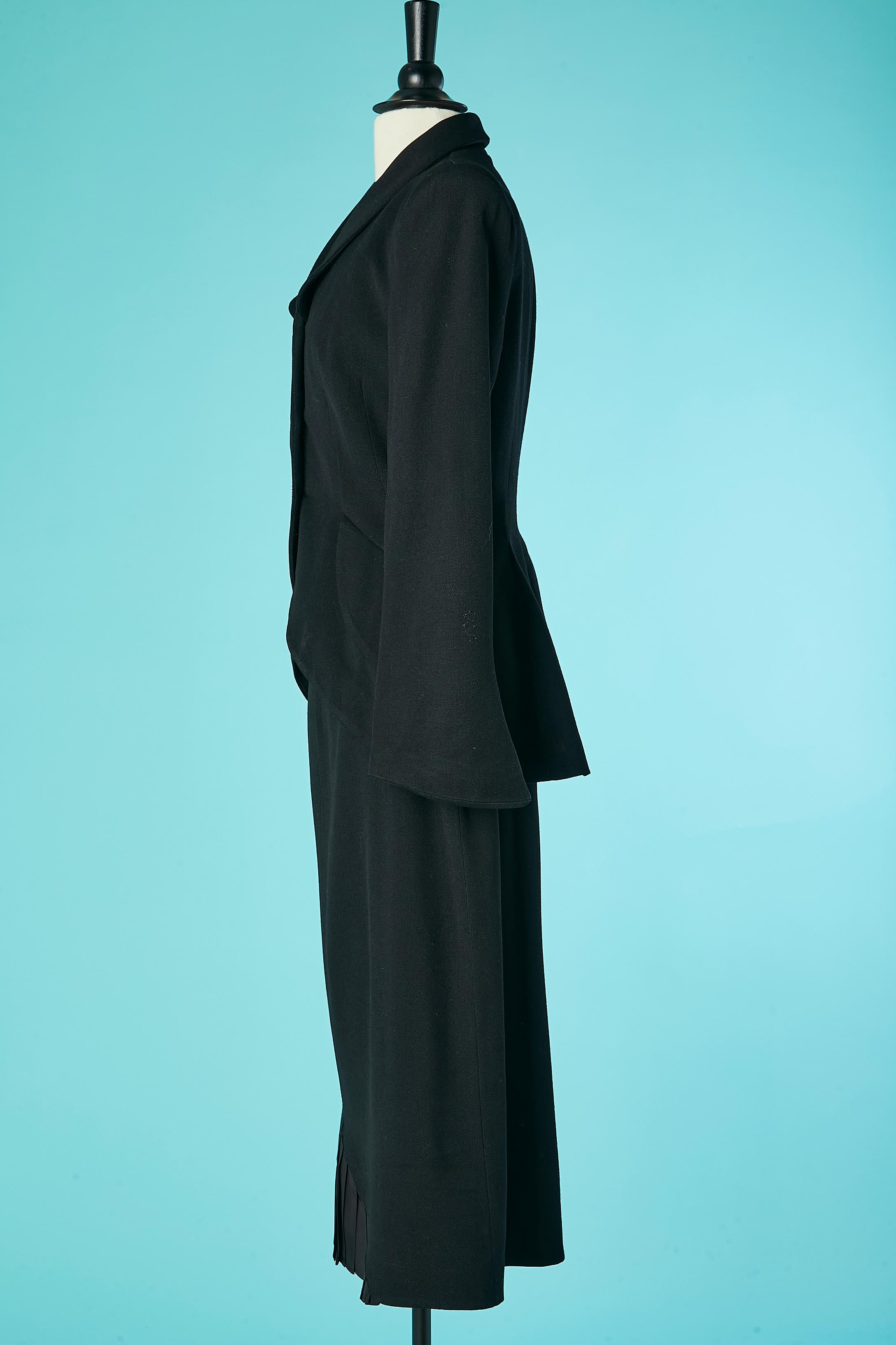Women's Black wool skirt-suit with jewlerry buttons and cut-work Lilli Ann  For Sale