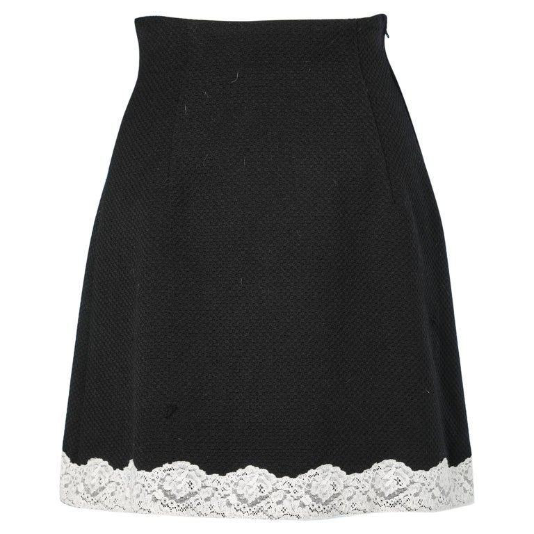 Jupe évasée Dentelle Chantal Thomass - Taille 38, Noir Et Blanc, Occasion Très Bon état