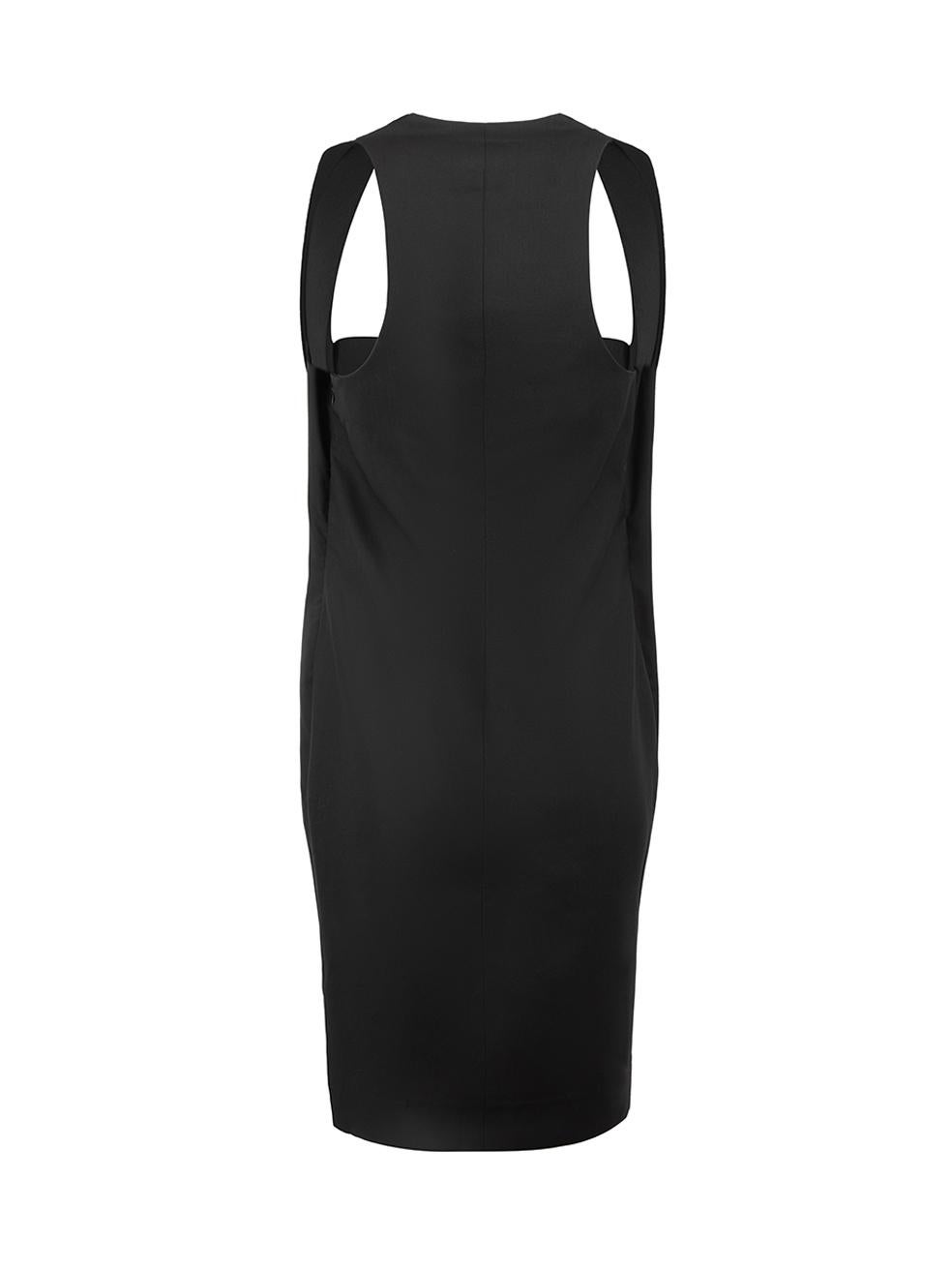 Balenciaga Black Wool Sleeveless Body-con Dress Size L In Good Condition For Sale In London, GB
