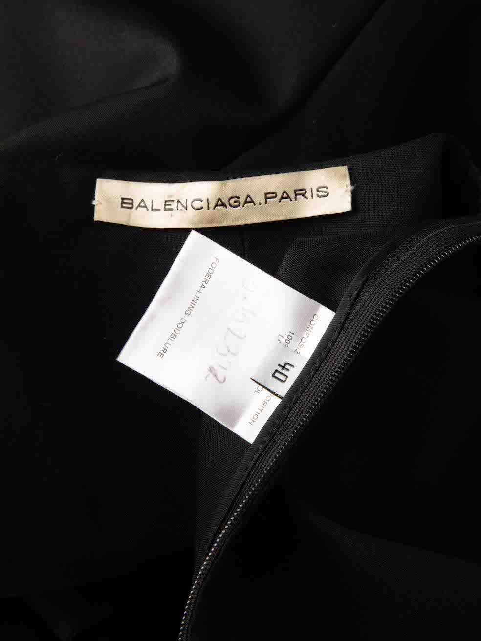 Women's Balenciaga Black Wool Sleeveless Body-con Dress Size L For Sale