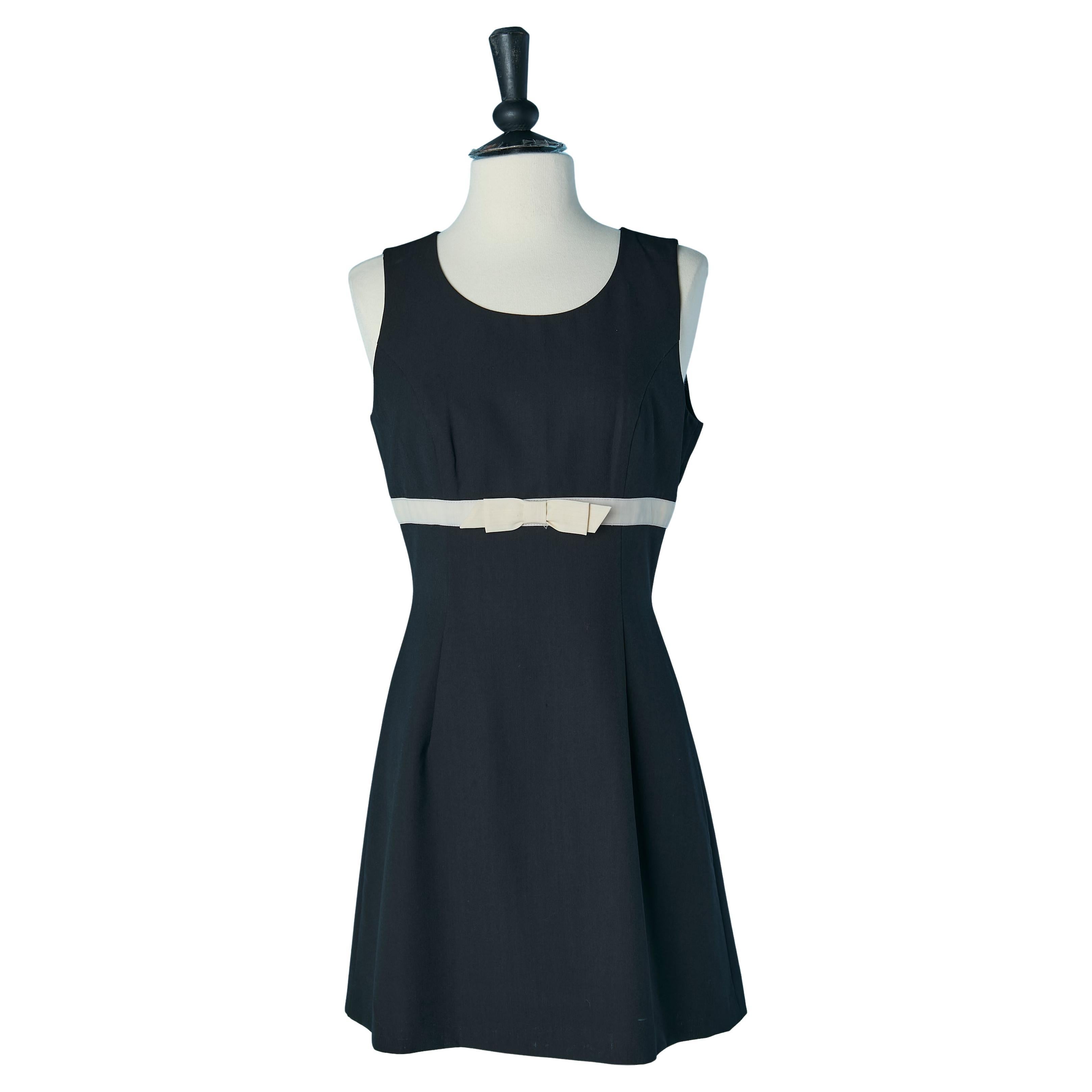 Black wool sleeveless cocktail dress with bow SUITE by CHANTAL THOMASS