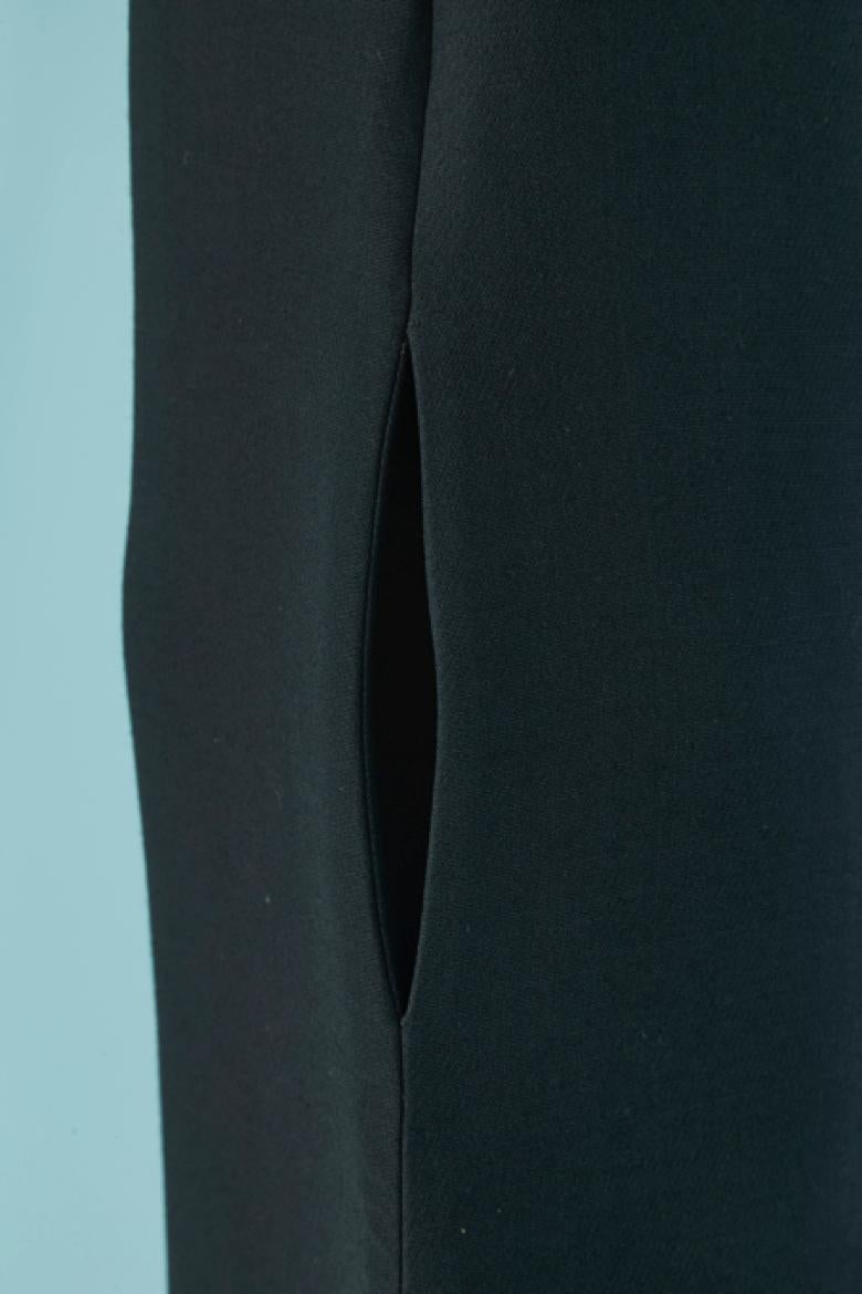 Noir Robe du soir en laine noire CHRISTIAN DIOR en vente