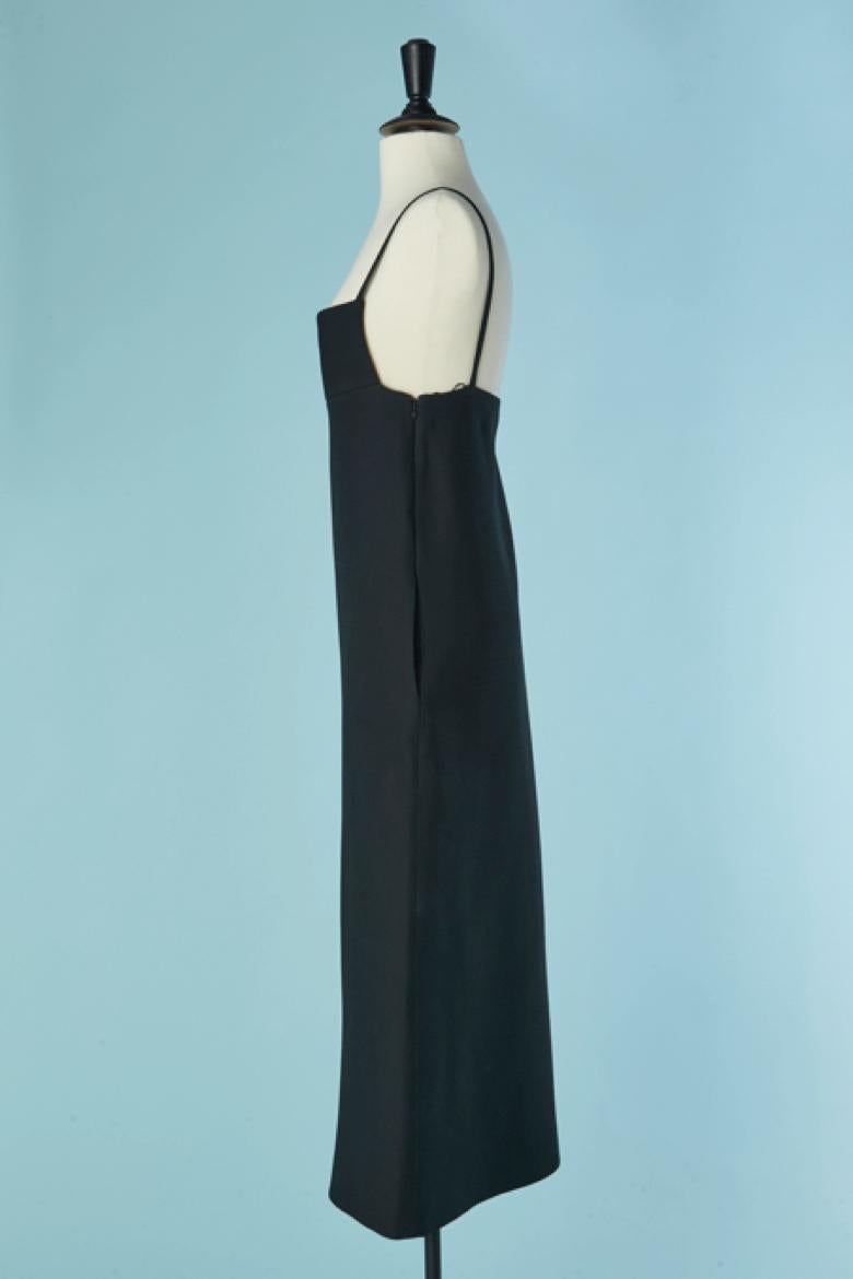 Robe du soir en laine noire CHRISTIAN DIOR Excellent état - En vente à Saint-Ouen-Sur-Seine, FR