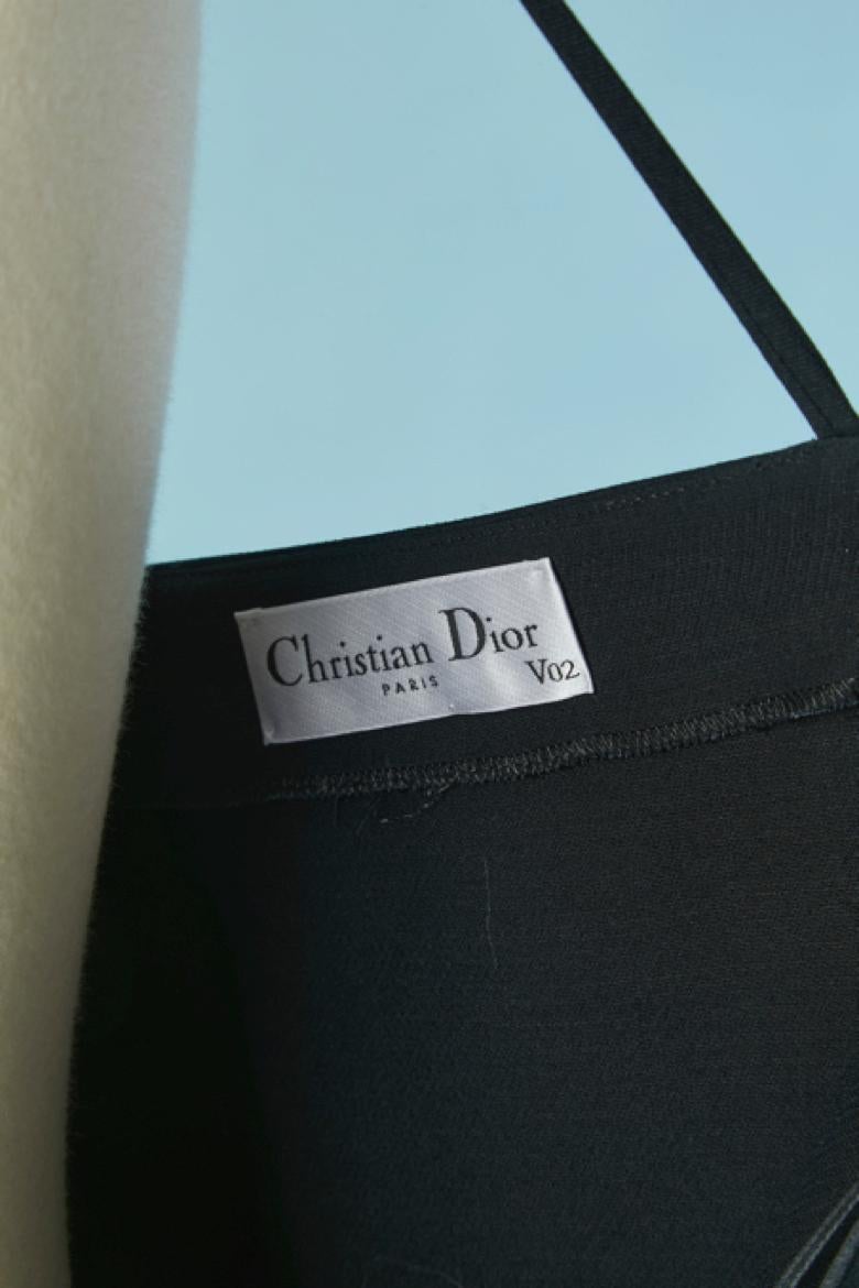 Robe du soir en laine noire CHRISTIAN DIOR en vente 1