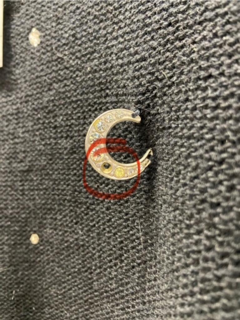 Black wool sweater with rhinestone, studs and metal rings Sonia Rykiel For Sale 5