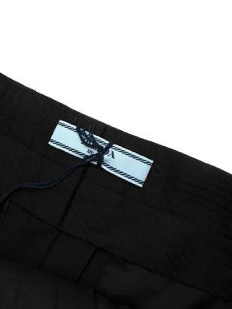 Black Wool Tailored Trousers with Chain Embellished Hem For Sale 2