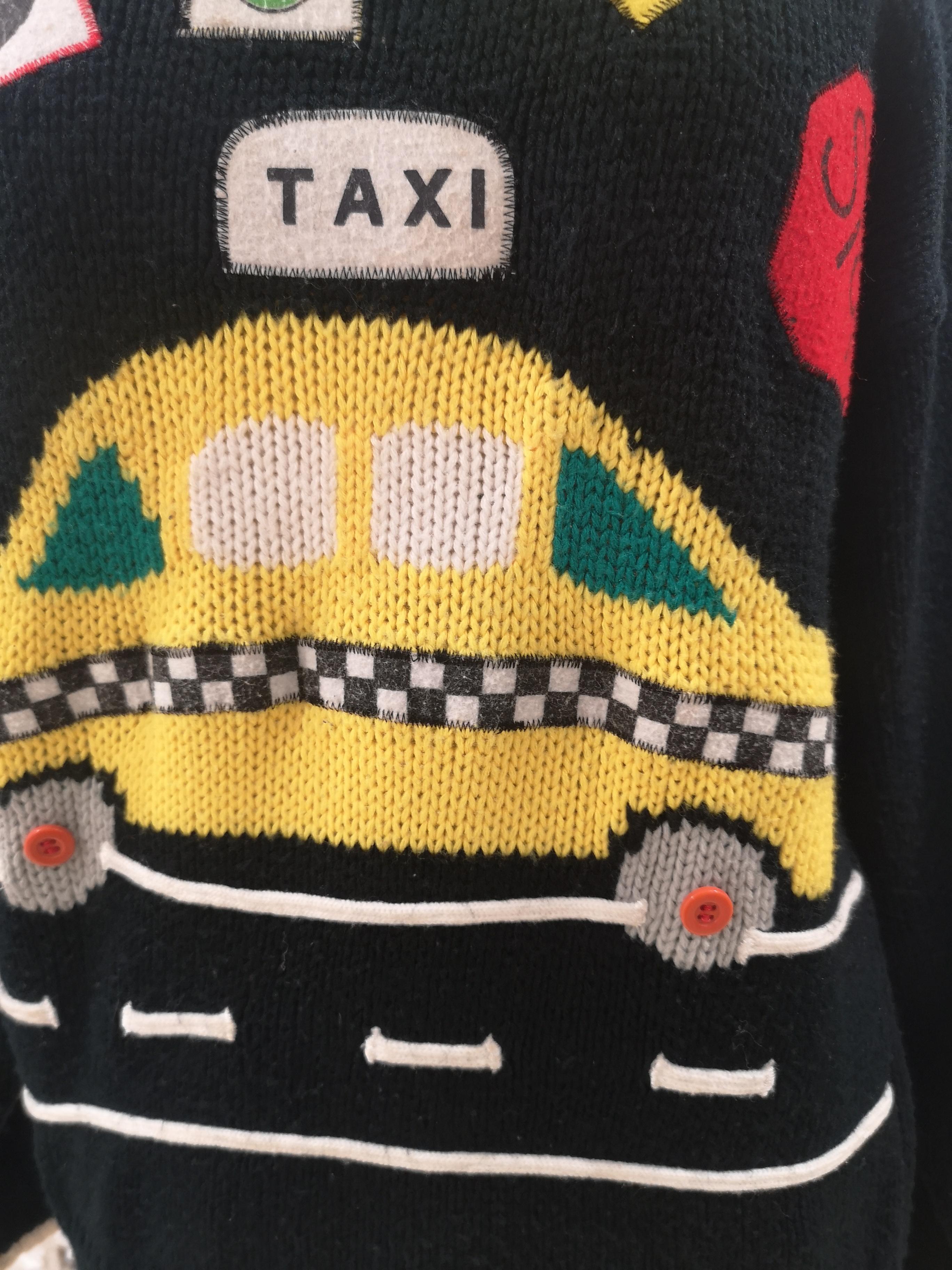 Black wool taxi sweater / pull In Good Condition In Capri, IT